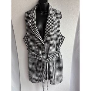 SKY Plus Houndstooth Blazer Dress Sleeveless Plus Size 3X Career Office Classy